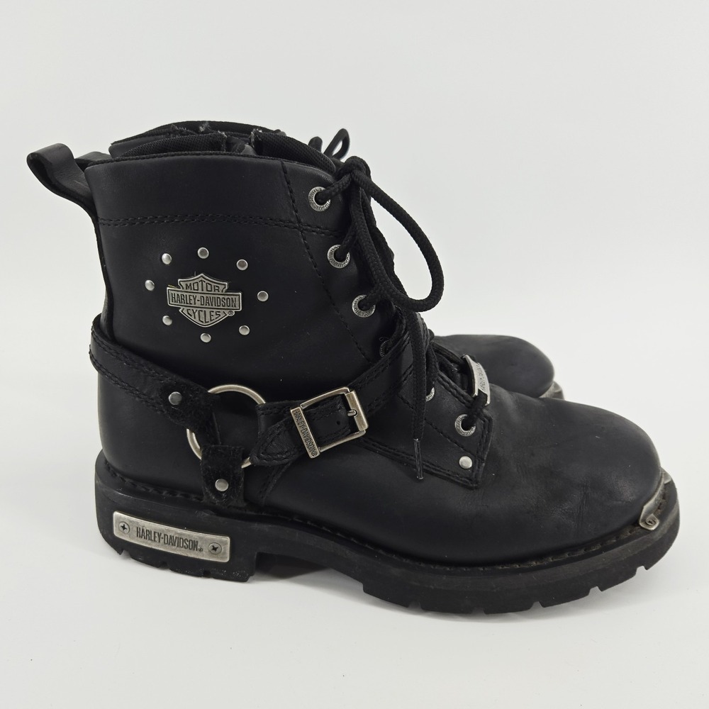 Harley-Davidson® Women's Becky 5.5-Inch Black Leather Motorcycle Boots 10 M - Picture 2 of 9